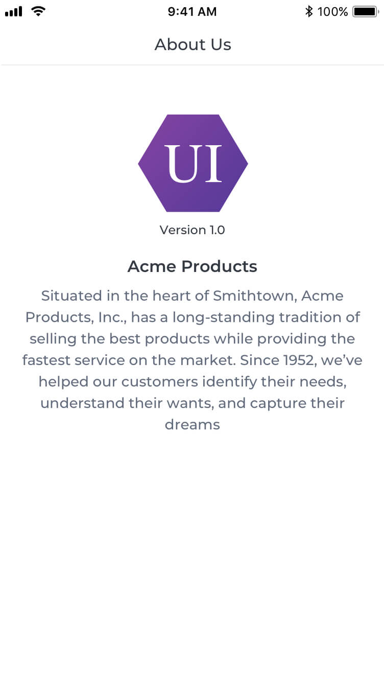 Simple About Us page