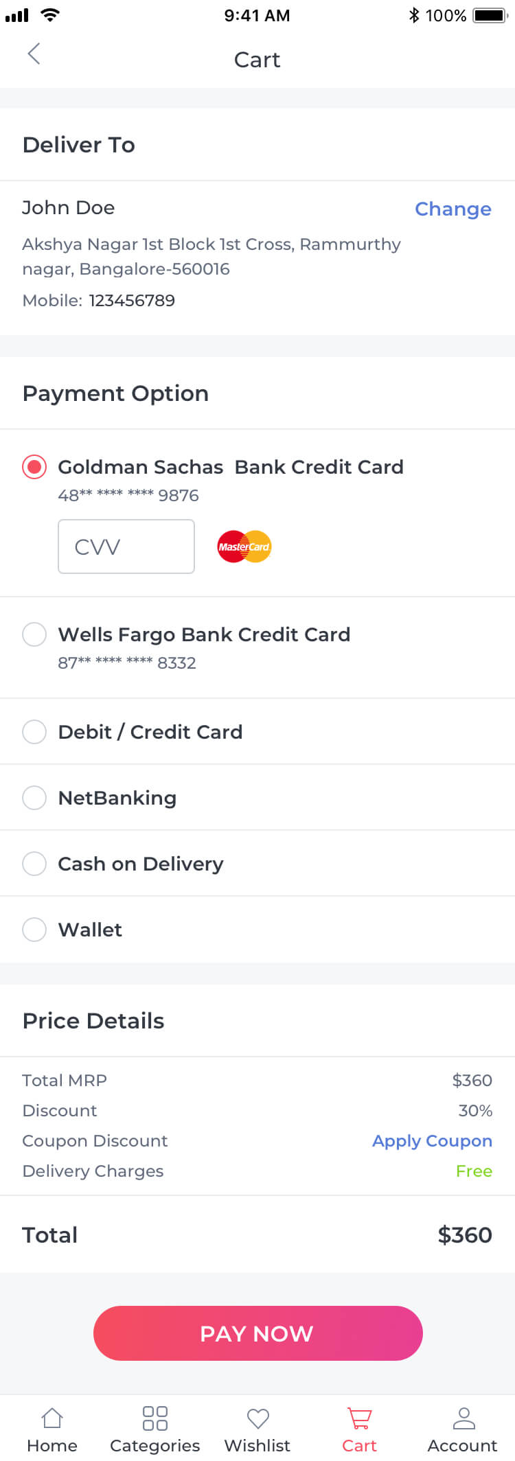 Ecommerce Cart Template