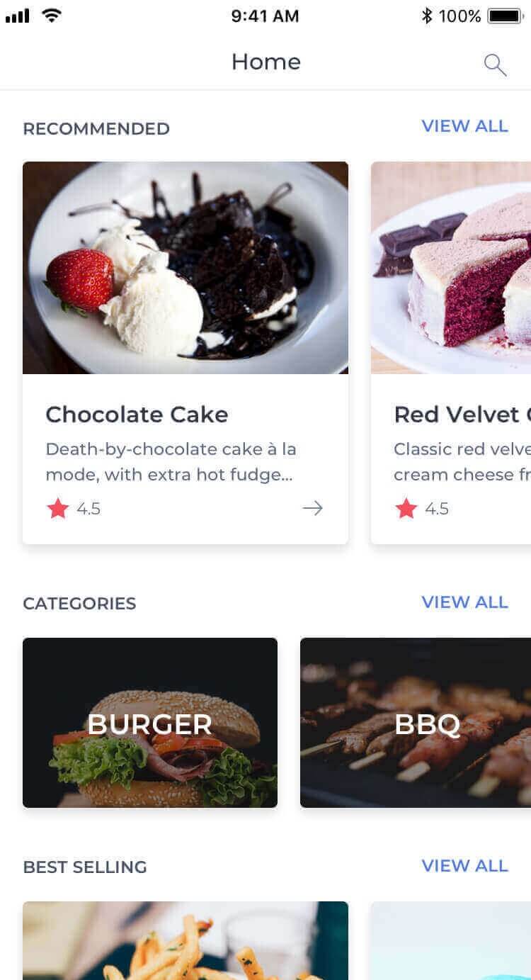 Navigation Template Mobile View